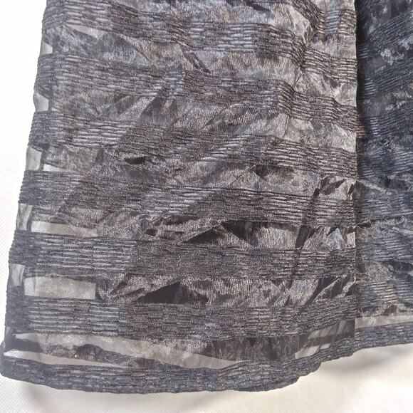 Painted Threads Black Striped Organza A Line Skirt Size XS - Picture 4 of 8